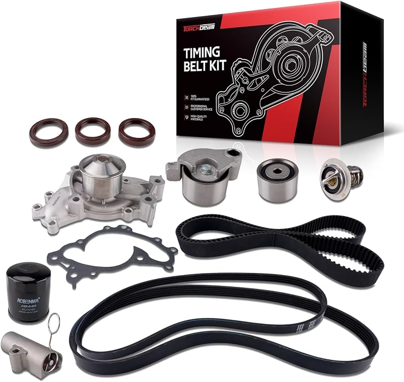 Kit de correa de distribución con bomba de agua para 2005-2006 Toyota Sienna | Ajustado para 2003-2004 Toyota Sienna, 2004-2010 Toyota Highlander 3.3L, 2004-2005 Lexus RX330, OE # WPT-057, 16100-29085