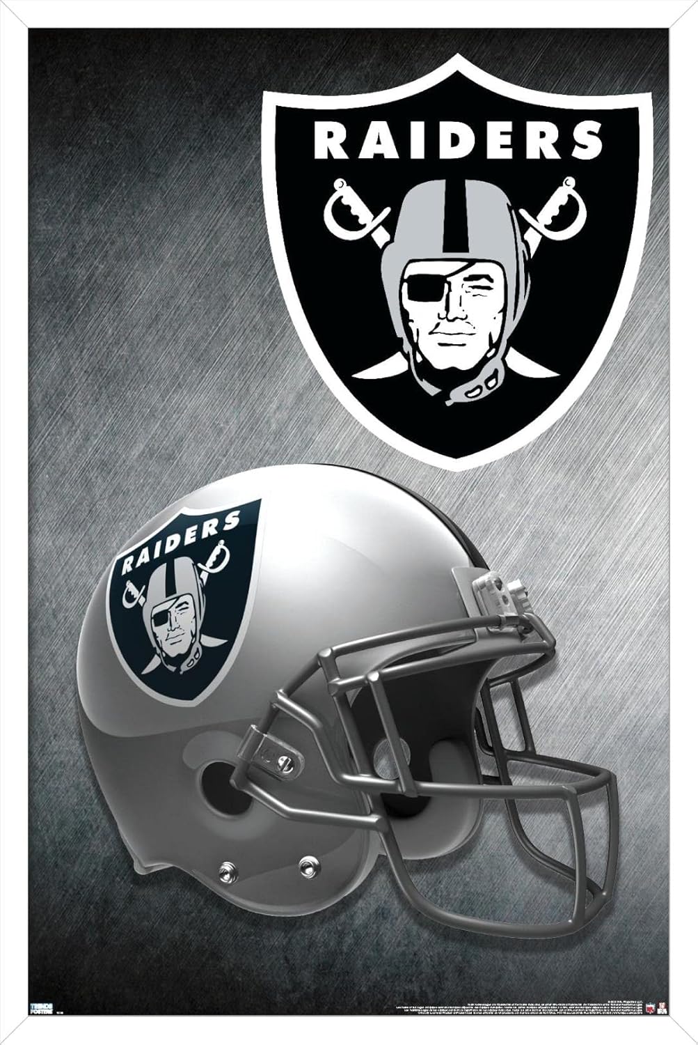Trends International NFL Las Vegas Raiders – Helmet 20 Wall Poster, 22.375" x 34", Bronze Framed Version