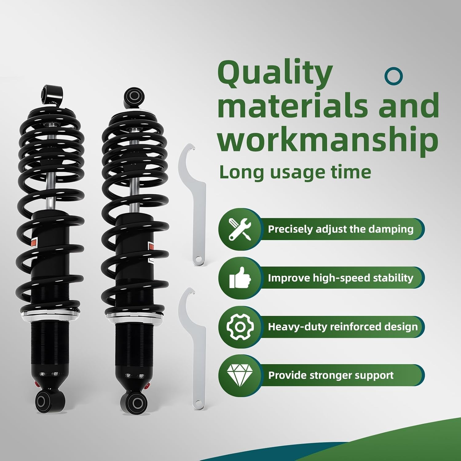 7043548 Rear Shocks Absorber Compatible with Ranger ETX 400 500 570 800-Mid-Size 2010-2023 Part 7043886 7043934 7044139