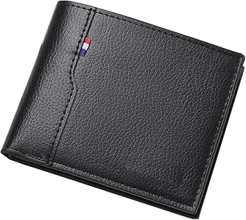 Mens Classic Antitheft Wallet, Genuine Leather Billfold Leather Wallet Black