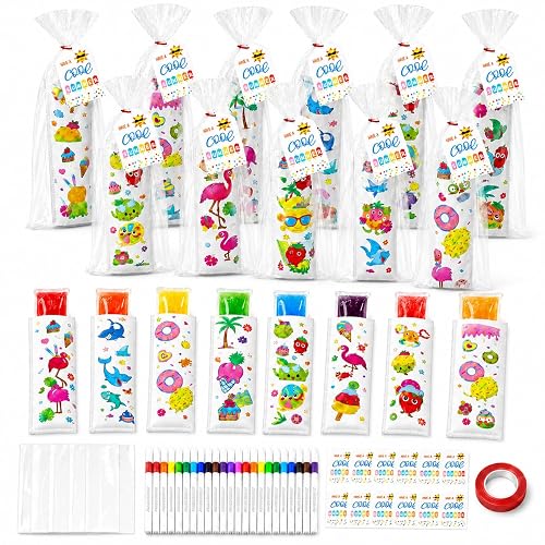 Cinrobiye 24 Pack DIY Ice Pop Sleeve Craft Kit, Color