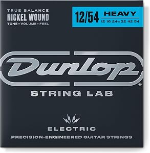 Dunlop DEN1254 Nickel Wound Electric Guitar Strings, Heavy, .012-.054, 6 Strings/Set