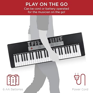 Best Choice Products 54-Key Electronic Keyboard Piano Portable Beginner Electric Keyboard Complete Set w/LCD Screen, Power Adapter, Teaching Modes, Music Sheet Stand, Built in Speakers