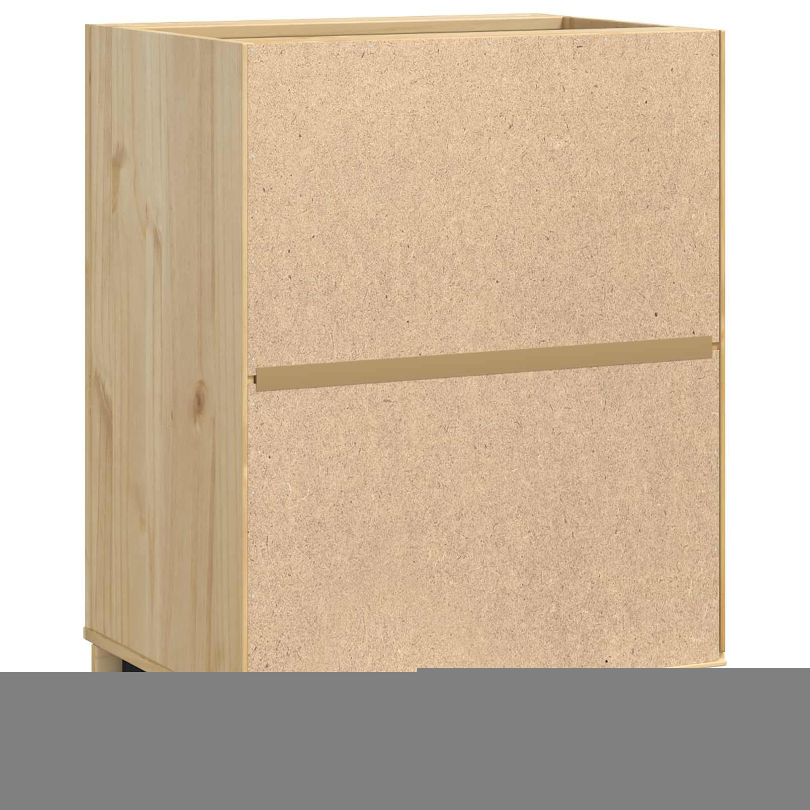 Schrank mit Regal Honig 60 x 46 x 81,5 cm Massives Kiefernholz Schränke und Aufbewahrungsmöglichkeiten Model42007559