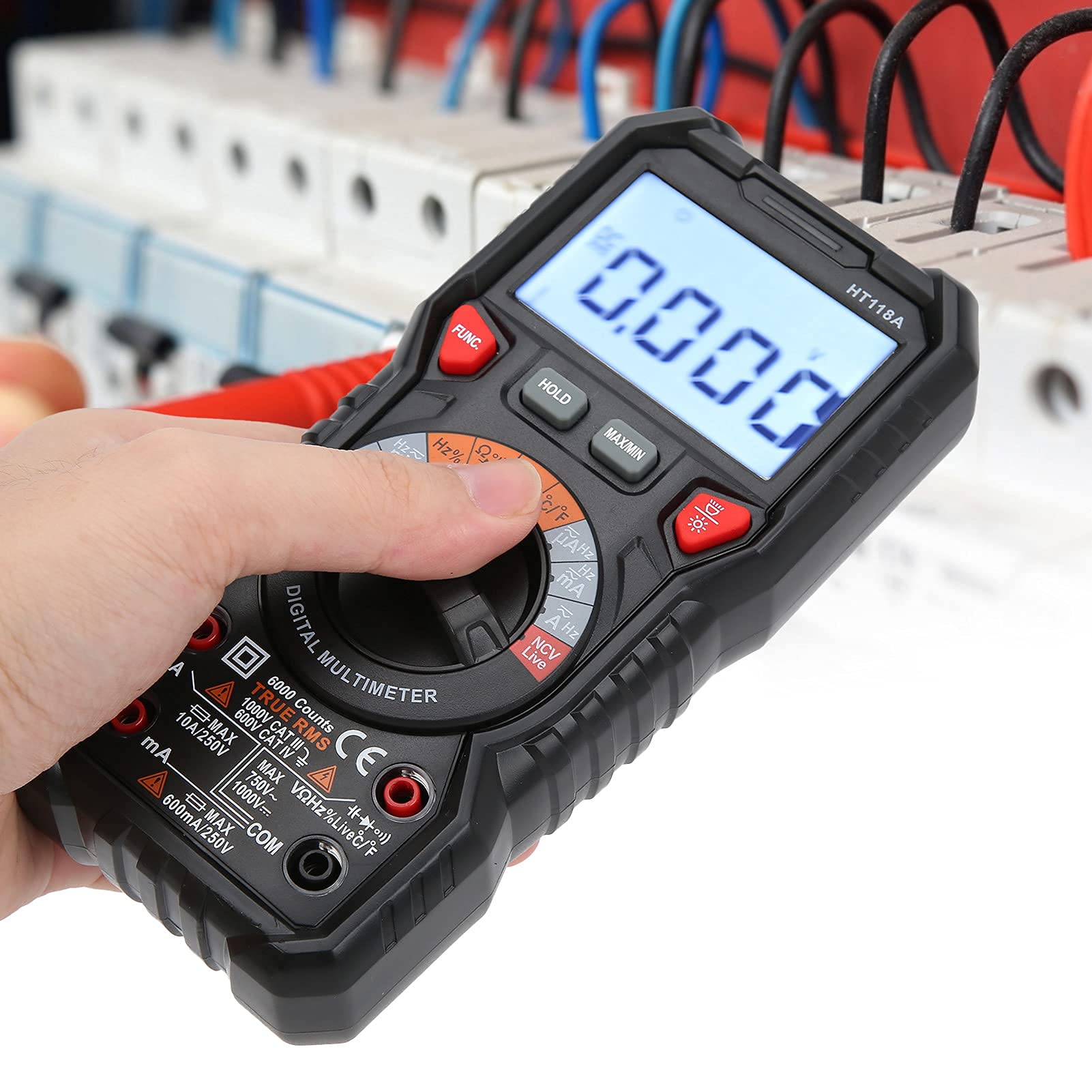 HT118A Multimetr Cyfrowy Wielofunkcyjny Tester Elektryczny Bezdotykowy Automatyczny Tester Napięcia Prądu dla Elektryka