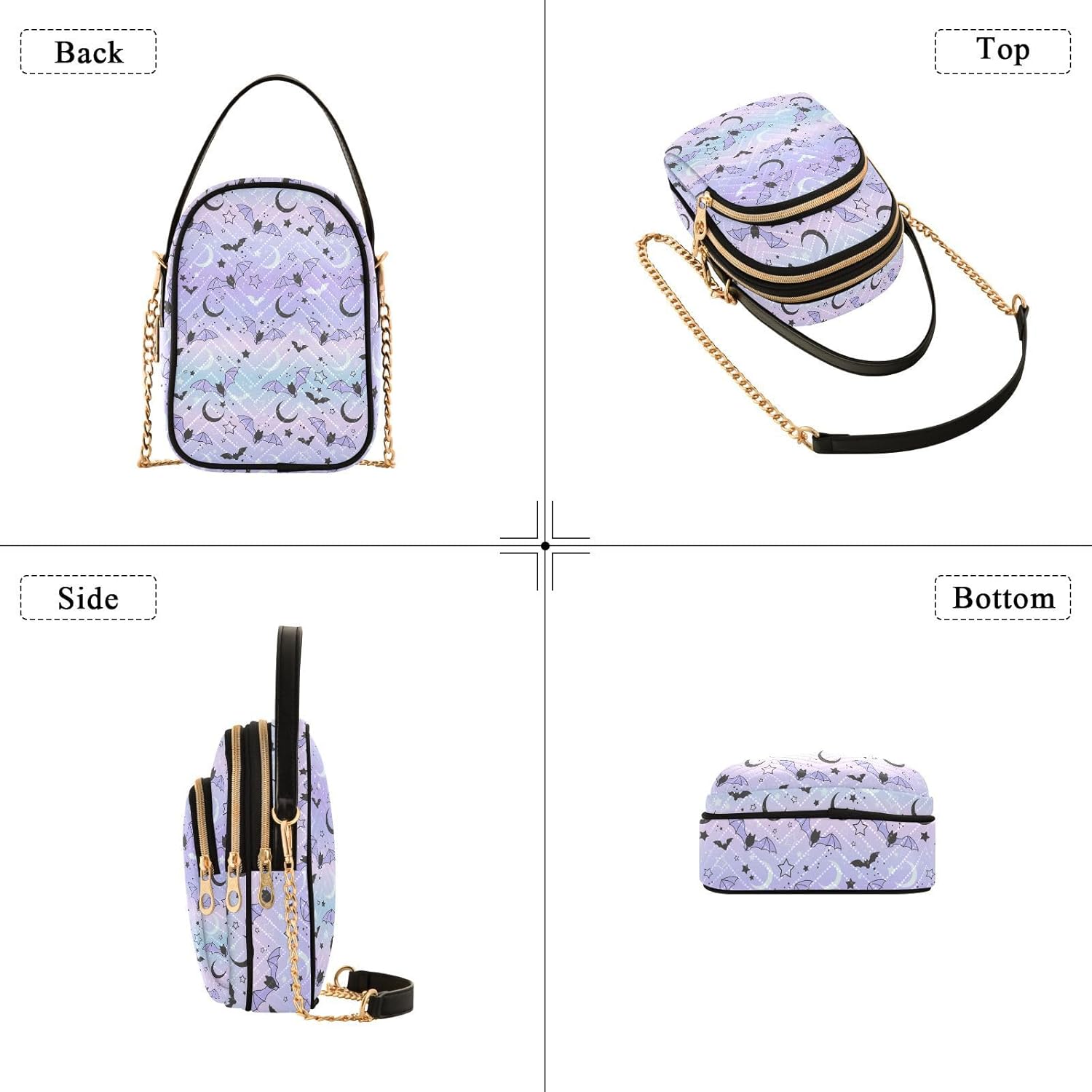 Small Cross body Bags for Women Quilted Crossbody Cell Phone Shoulder Purse Handbags Wallet Detachable Chain Bag