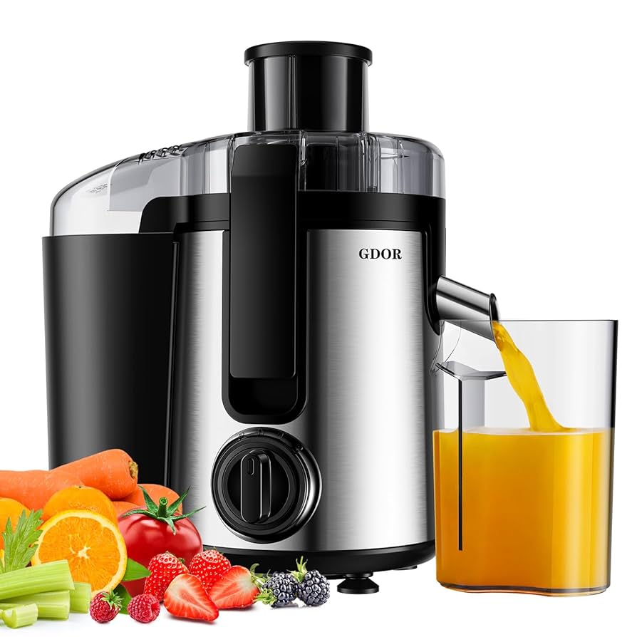 Amazon.com: GDOR Exprimidor de 800 W con canal de alimentación extra ancho  de 2.5 pulgadas, extractor de jugo de 3 velocidades para frutas y verduras  enteras, máquina de jugos fácil de limpiar,