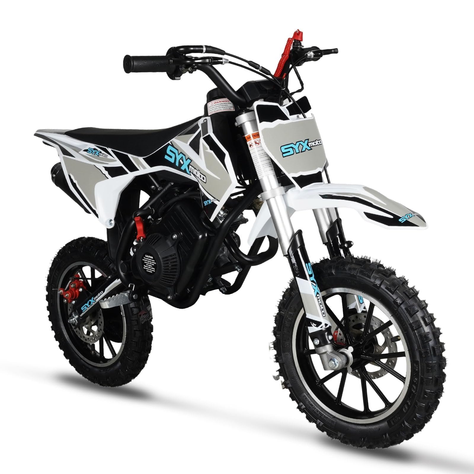 SYX MOTO 58CC 4-Stroke Kids Mini Dirt Bike, 8-14 Gas Powered Off-Road Pull Start Motorcycle, Pocket Pit Trail Bikes W/EPA Approved