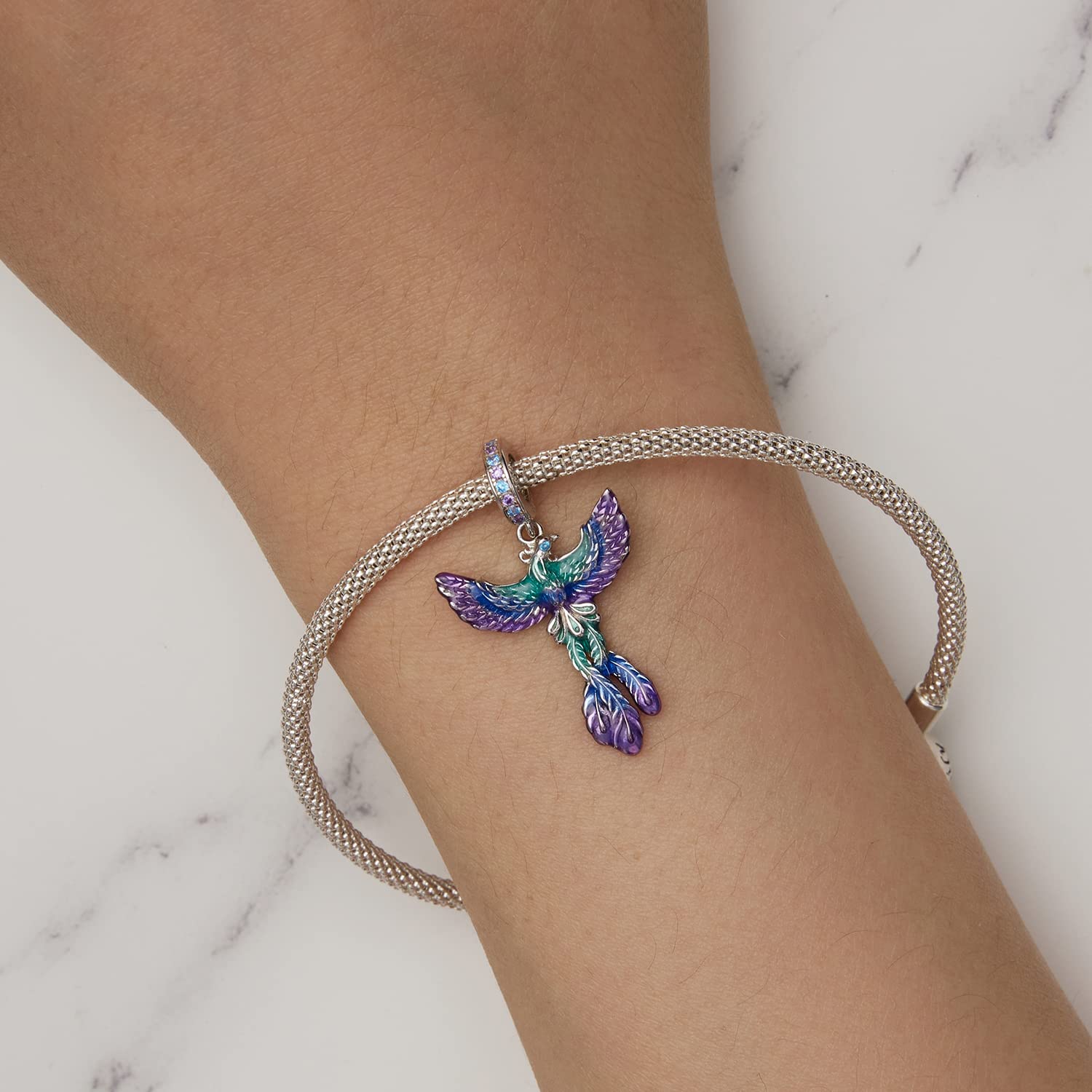 Phoenix 925 Sterling Silver Charm z wisiorkiem CMBSSTFC pasuje do bransoletki