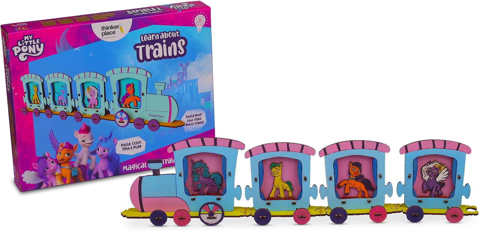 My Little Pony DIY Mini Train Photo Frame Interactive Learning Educational | Perfect Birthday & Return Gift | STEM 3D Puzzle for 3, 4, 5+ Year Boys & Girls