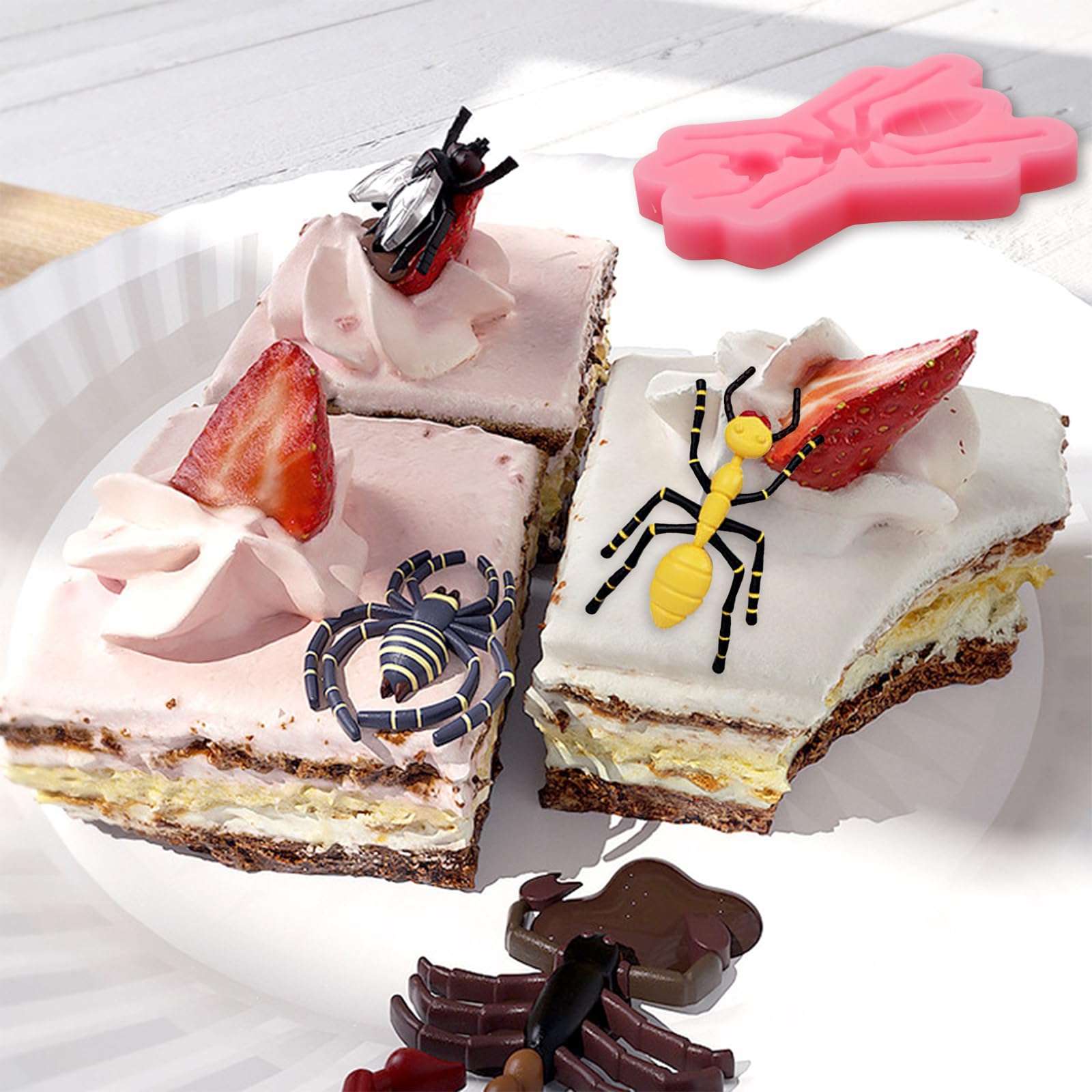 Insect Chocolate Molds, Scorpion Ant Spider Silicone Molds, Gecko Centipede Insect Prank Fondant Baking Molds for Cake Decoration Cupcake Topper Candy Sugar Craft Gum Paste Clay Resin, Set of 5 - Image 7