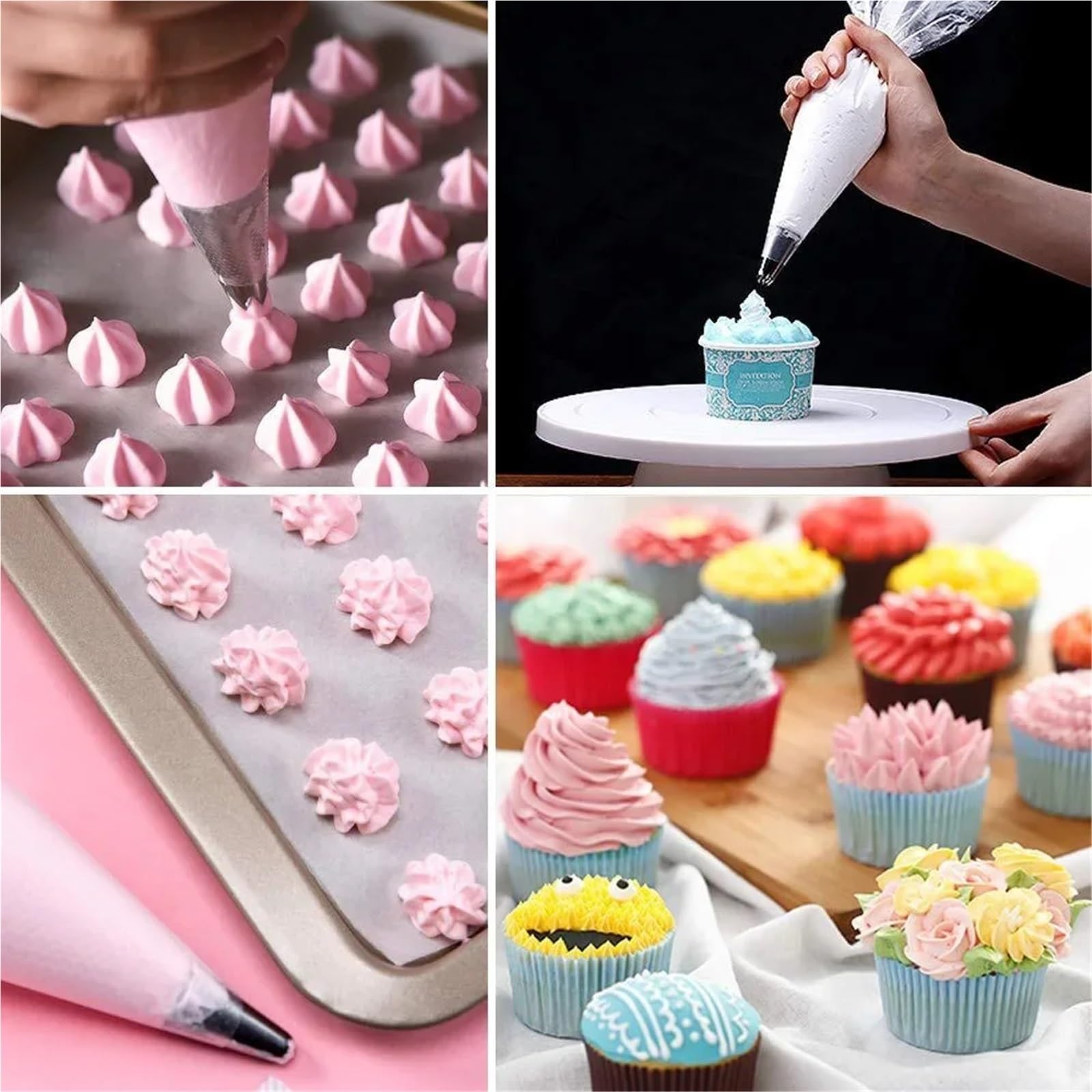 Spritzbeutel, Spritzbeutel 100-300 Stück SML Mehrfarbig Kuchenglasur Backen Gebäck Spitzenwerkzeug(M,300PCS)