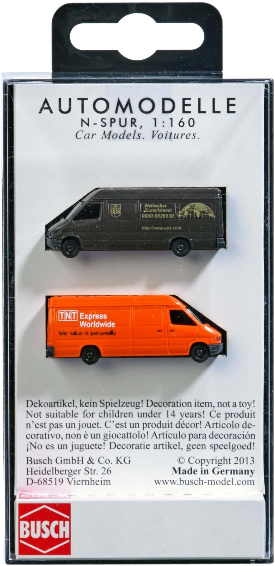 Busch 8338 MB Sprinters UPS/TNT 2/N Scale Vehicle