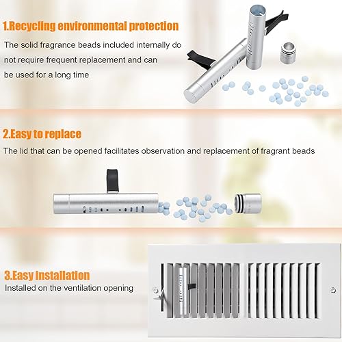 Miniatura 4 de Weysat Ambientador de aire para toda la casa, 6 unidades, difusor pasivo esencial, clips de ventilación, colocación más fácil, filtro de horno HVAC,
