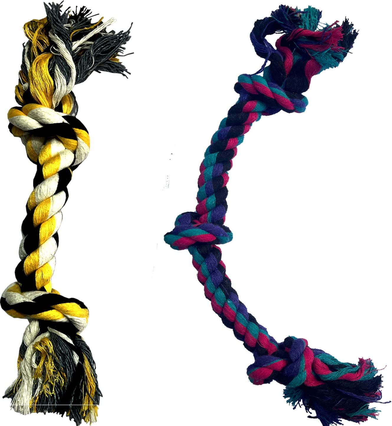 WAGGY TAILS Cotton Dog Rope Toy for Aggressive Chewers, Tough Tug of War Large Dog Toys with Knots, Durable Cotton Rope Dog Chew Toy for Medium and Big Dogs- Washable (B0BR4CWJ7W) Amazon Price History, Amazon Price Tracker
