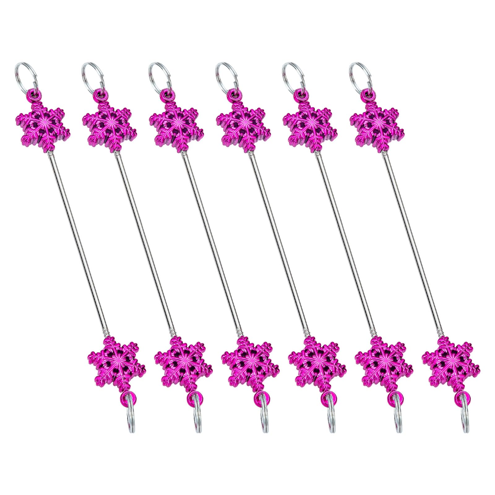 Jazuaiao 6PCS Snowflake Christmas Decorations with Beading Set Sturdy Metal Hanging for Festival Snowflake Party Decors Metal Hangings