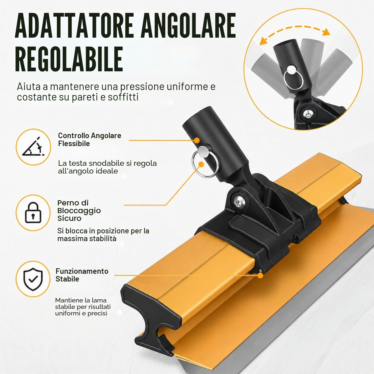 Set Lame per Rasatura 30/50/80 cm | Tre Lame in Acciaio Inox con Ricambi, Manico Telescopico e Valigetta per Pareti, Soffitti, Stucco e Cartongesso