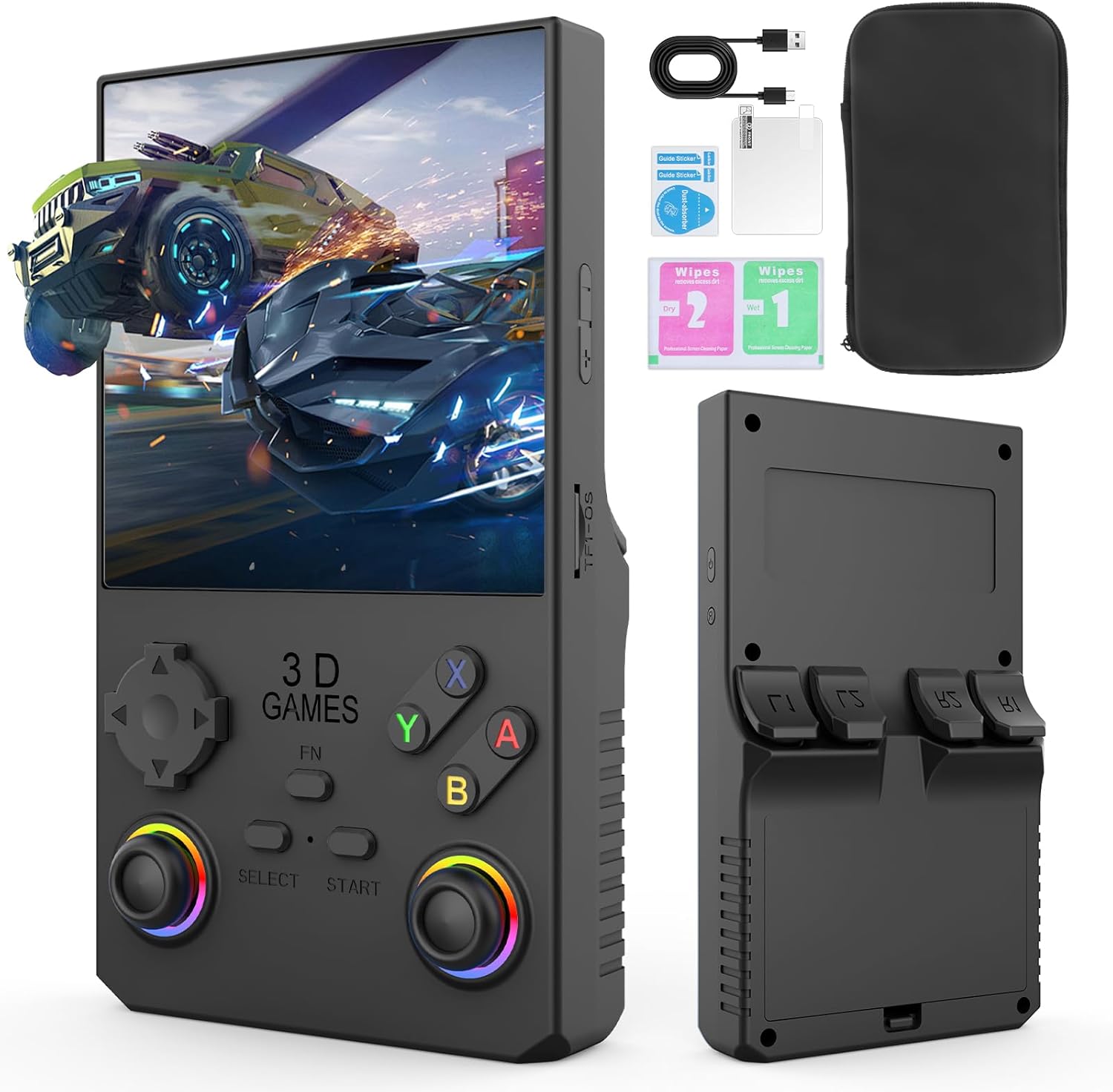 Hugawello V40 MAX dispositivo de mano, 40000 en 1 mini videoconsola retro para juegos de alta definición, pantalla IPS de 4 pulgadas, 256 GB de RAM,