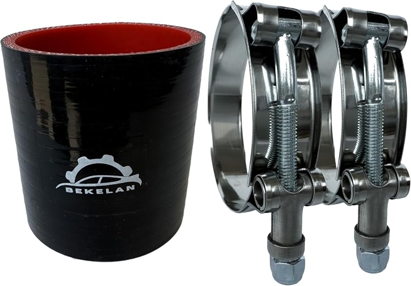 Mangote reto de silicone para intercooler bekelan 2,5" – 7,62 cm com abraçadeiras