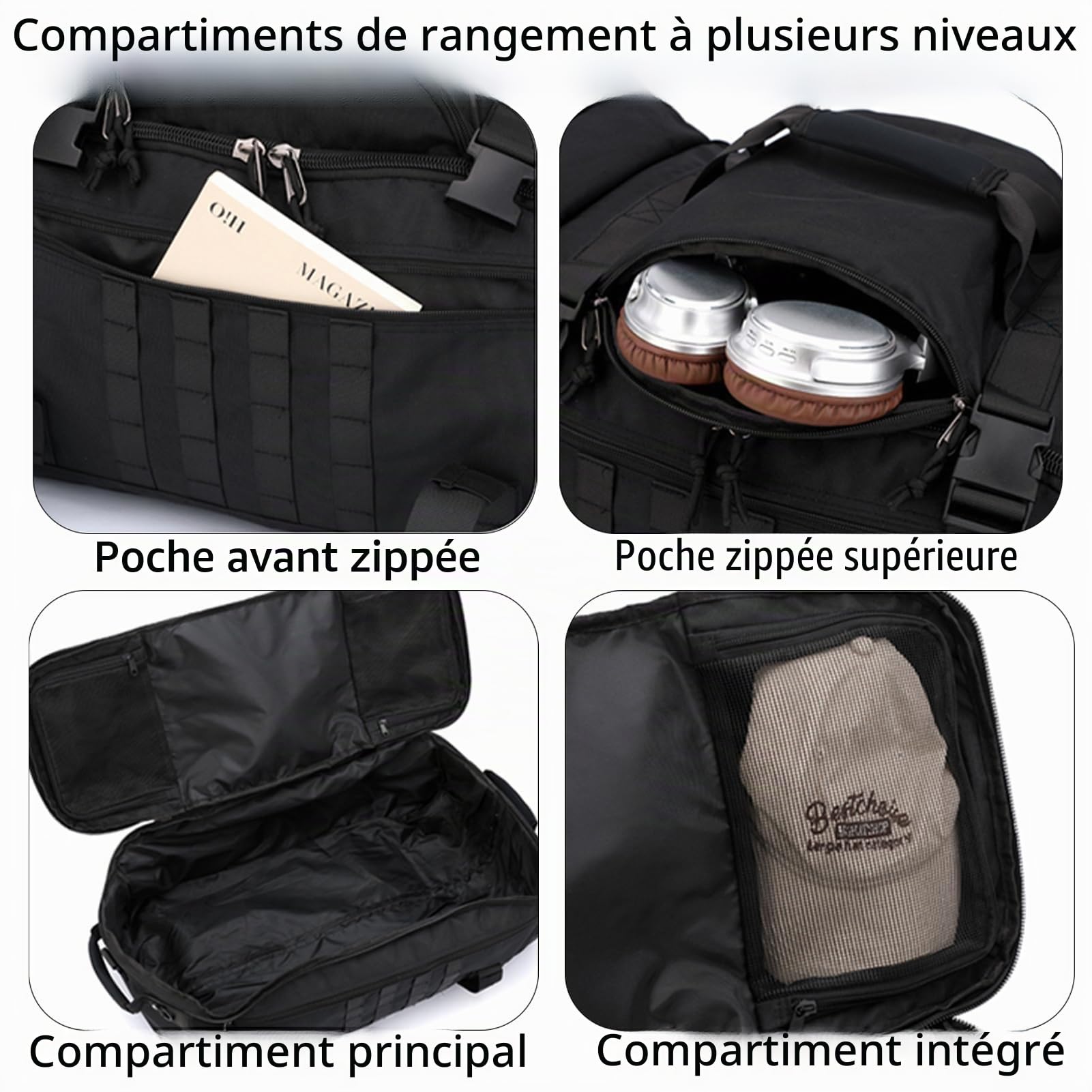 Sac De Voyage à roulettes 80L Grande Sac à Dos Sport Duffle Bag Imperméable Oxford Sport Bagage avec Compartiment Bretelles Pliable pour Camping randonnée Weekend Gym