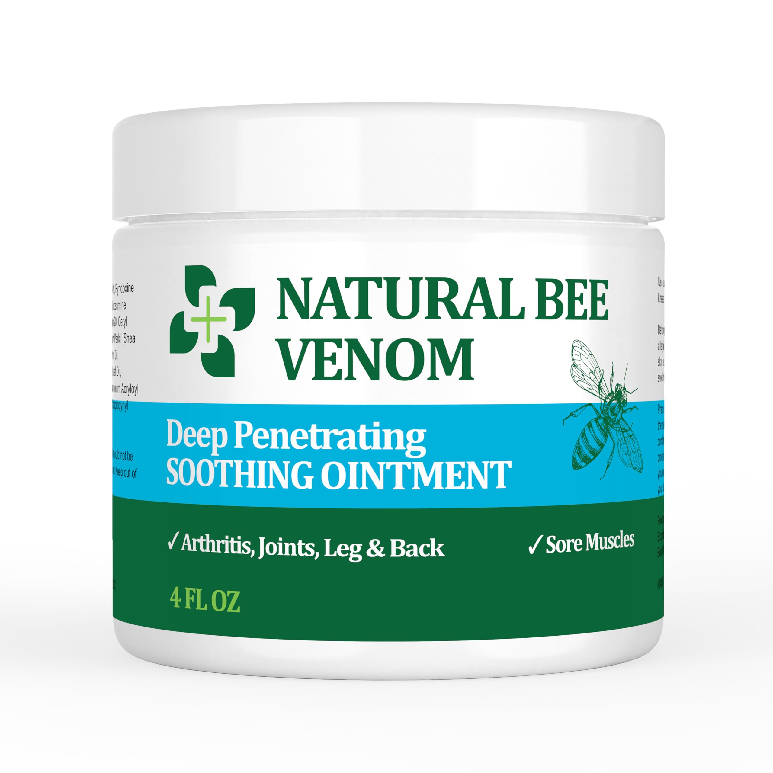 Bee Venom Serum Joint & Muscle & Bone Cream, Pure Natural Ingredients, Fast Acting, Relief Back, Shoulder, Back, Neck, Hands, Elbows, Feet, Leg, Knees, Ankle, for Adults, Elderly