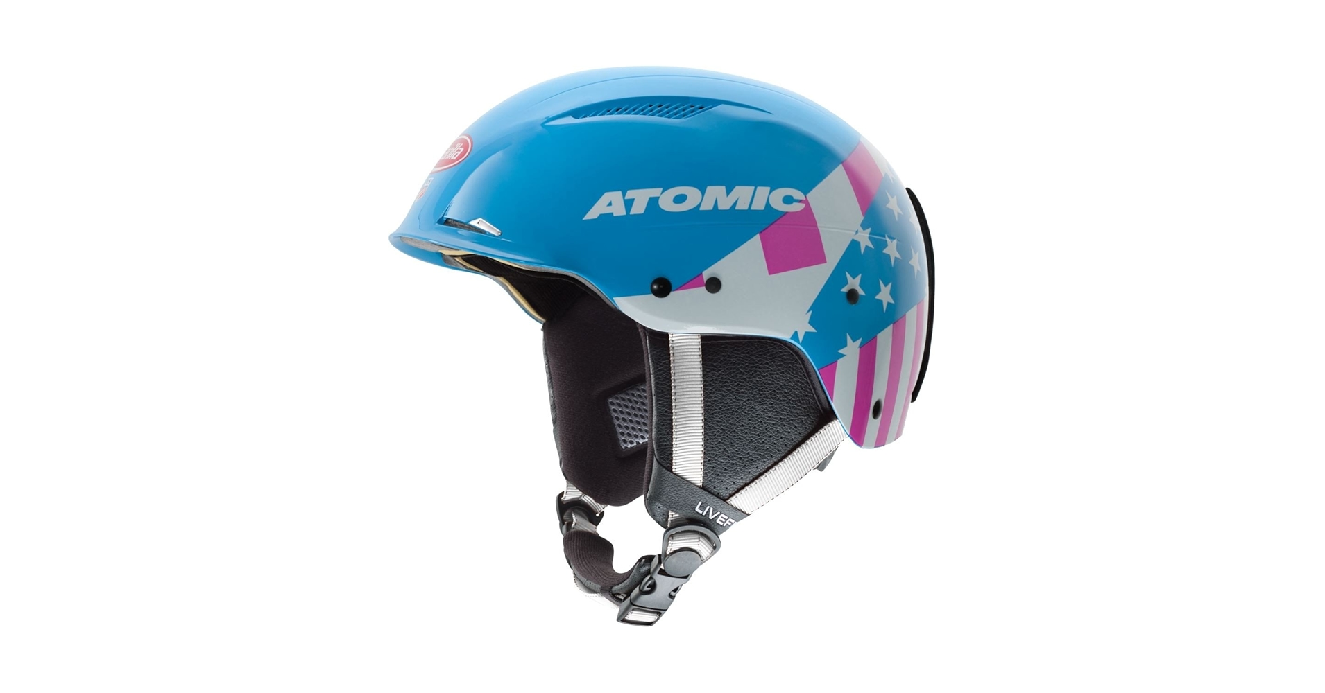 ATOMIC Redster LF SL Mikaela Shifrin Women's Ski Helmet Blue/Pink