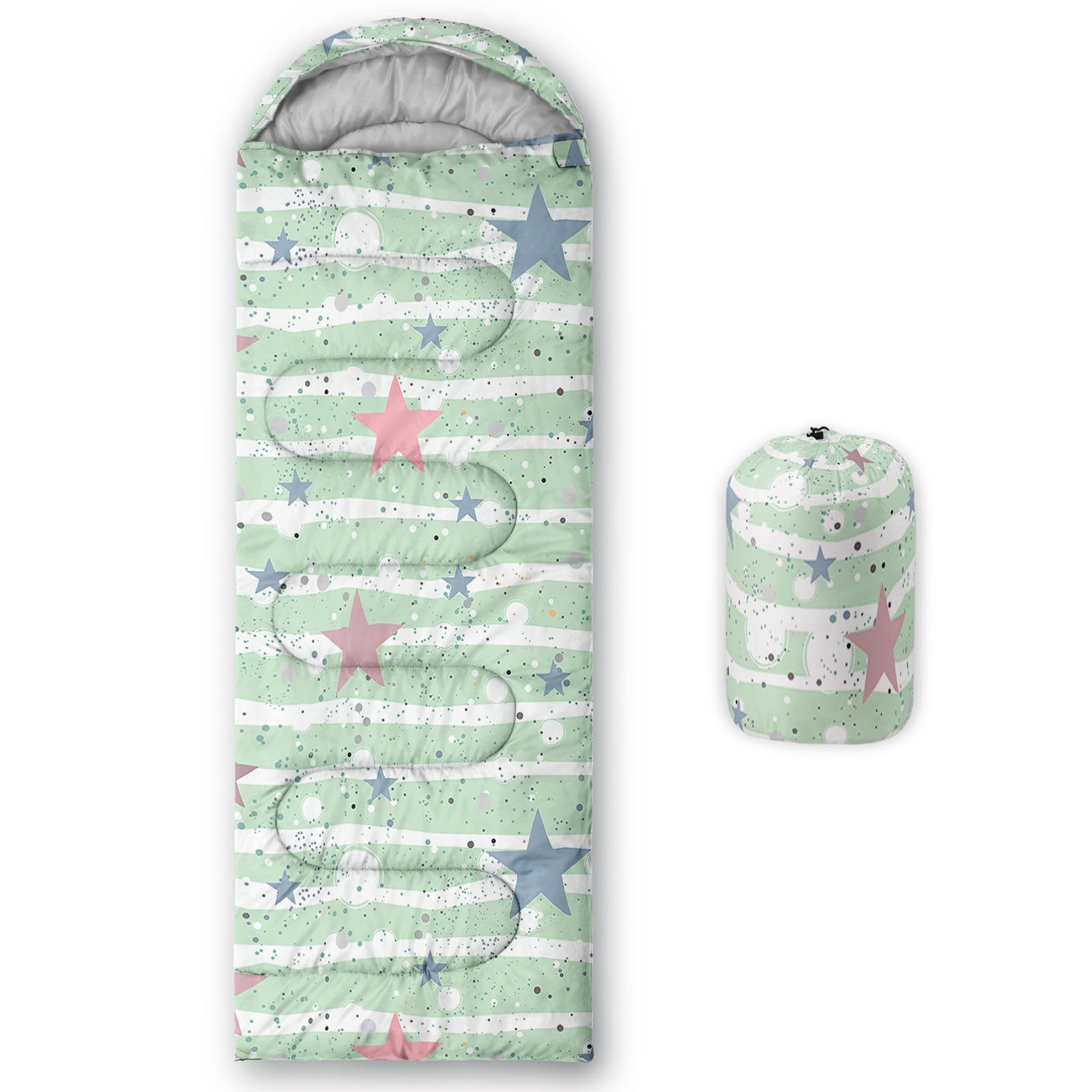 HOSIMA Saco de dormir con diseño de perro de dibujos animados para clima frío para adultos, niñas y niños, impermeable, para hombre, cálido, camping, senderismo, al aire libre, viajes, caza, saco de