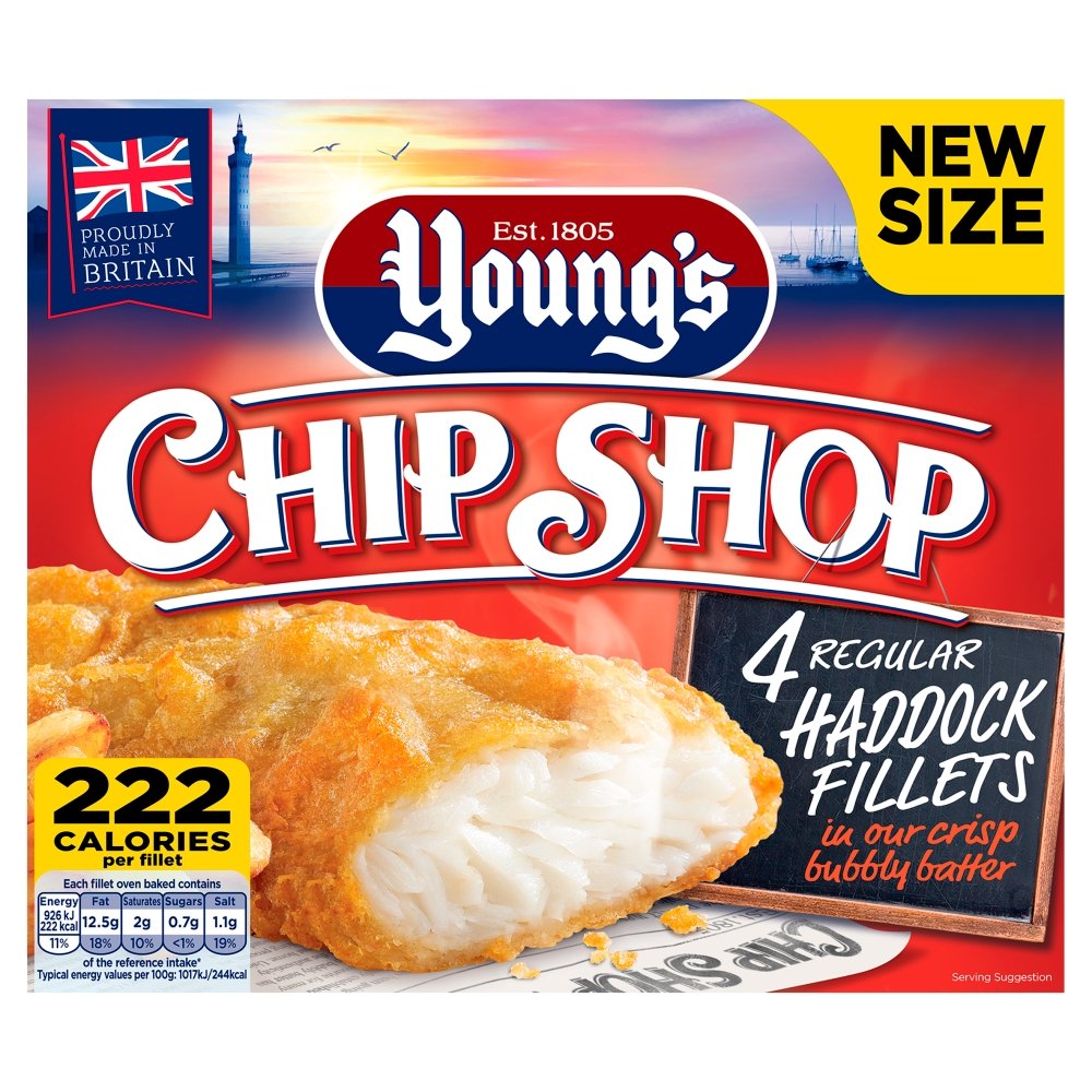 Young's Chip Shop 4 Haddock Fillets, 400g (Frozen)