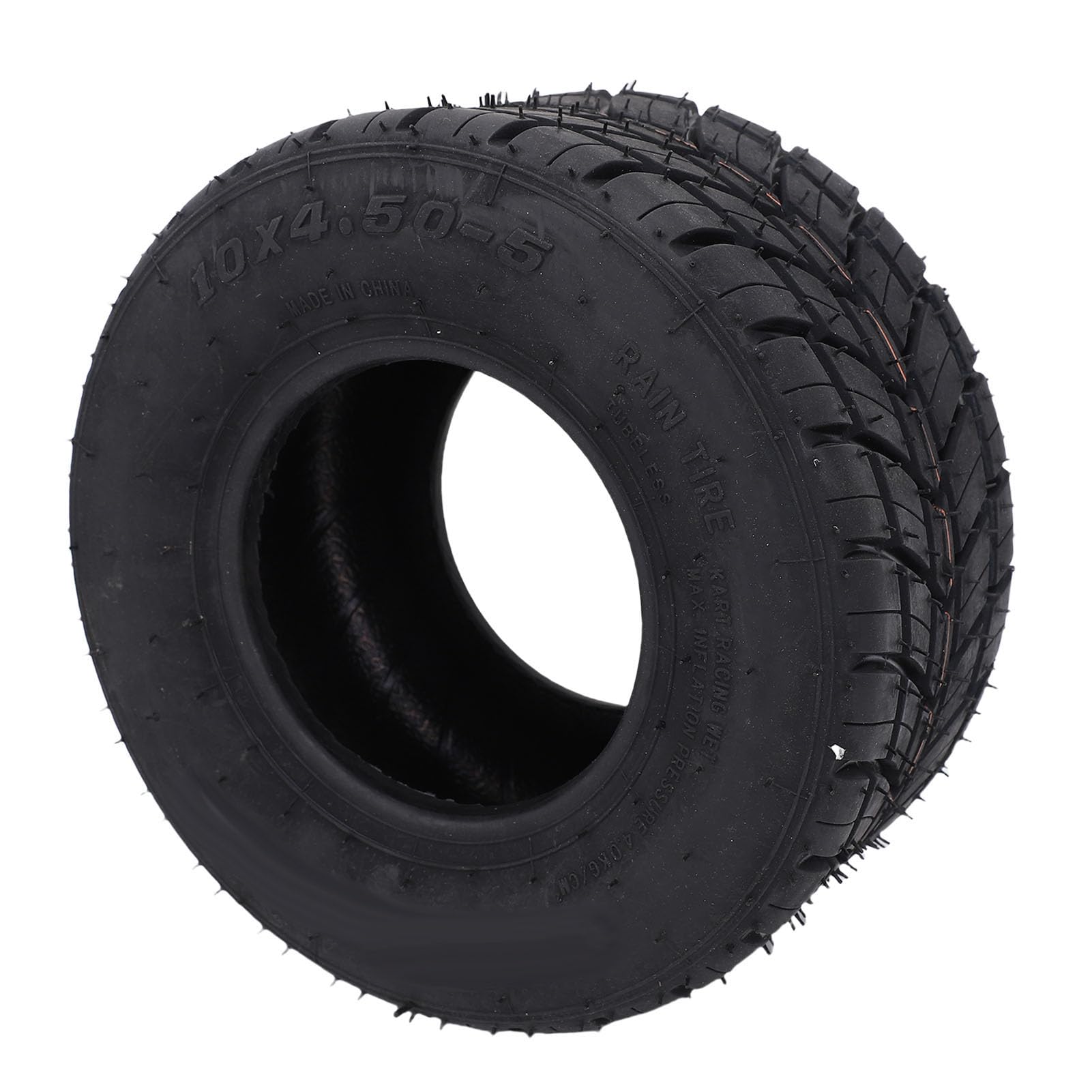 Pneumatico per Ruota Anteriore Go Kart, Pneumatico per Ruota Tubeless in Gomma ATV UTV 10x4.50-5, Battistrada Antiscivolo a 4 Strati Stabilità per l'uso in Pioggia per Cerchio Anteriore Go