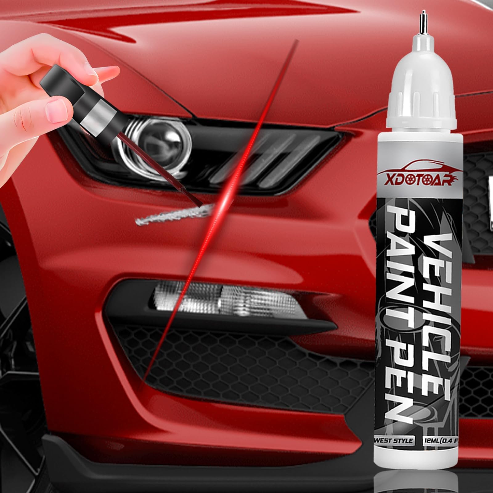Ruby Red Touch Up Paint for Cars, Color Accurate Car Touch Up Paint, Professional Automotive Scratch Repair, Lasting Auto Scratch Remover, Quick Drying, Easy to Use, Safe and Non-toxic