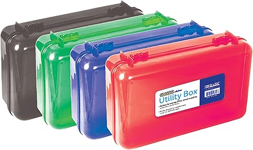 Miniatura 8 de BAZIC PRODUCTS Estuche de plástico para lápices, caja de almacenamiento de utilidad con longitud de regla, organizador multiusos y soporte de