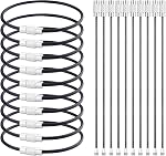 20pcs Stainless Steel Wire Keychains Aircraft Cable Cable Key Ring for Hanging ID Tags or Luggage Tags,6.3 inch 2mm