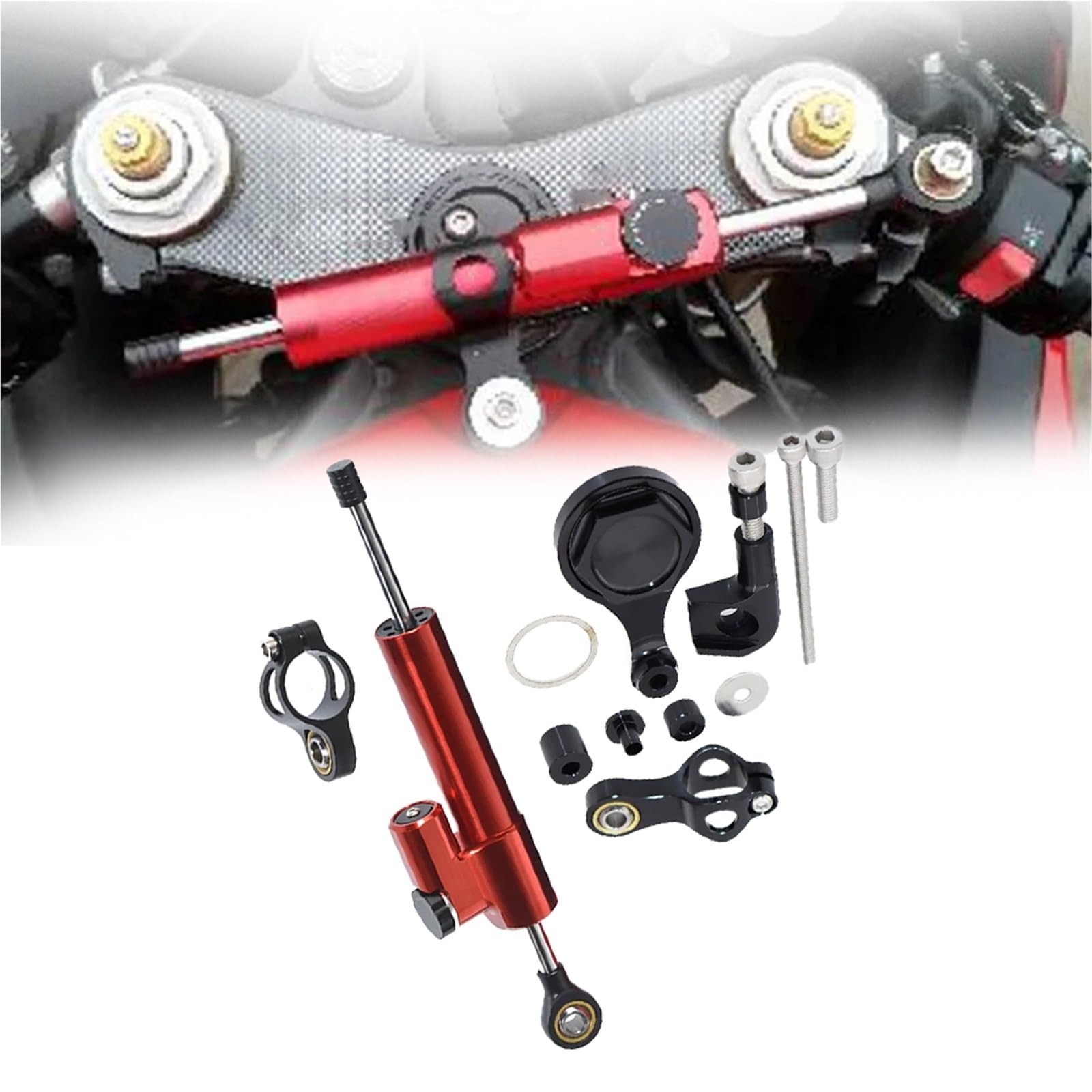 Lenkungsdämpfer Für Yamaha YZF-R1 2009–2012 (2011, 2010) Motorrad-Ersatzteil: Montagesatz Für Lenkungsdämpfer(Rosso)