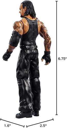 Miniatura 7 de Mattel WWE WrestleMania Undertaker Figura de acción, coleccionable con 10 puntos de articulación y detalles realistas, 6 pulgadas