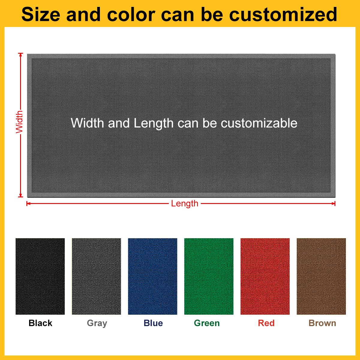 Personalized Rugs, Custom Commercial Grade 3 x 6 ft Anti-Skid Rubber Backing Entrance Doormats for Business/Entryway Carpets Logo Text Customizable Welcome Outdoor Entry Mats for Home Garden