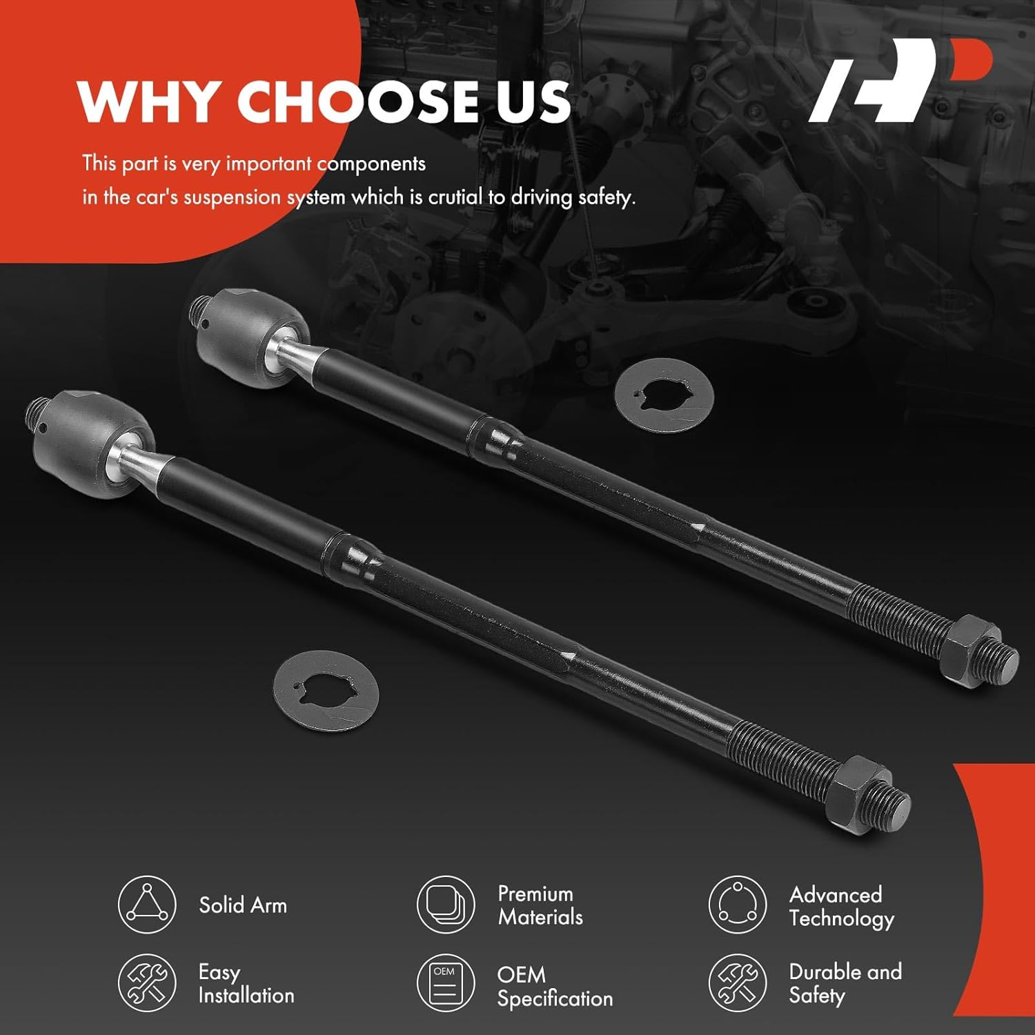 A-Premium 2 x Front Inner Tie Rod Ends, Compatible with Scion xB 2004-2006 & Toyota Echo 2003-2005