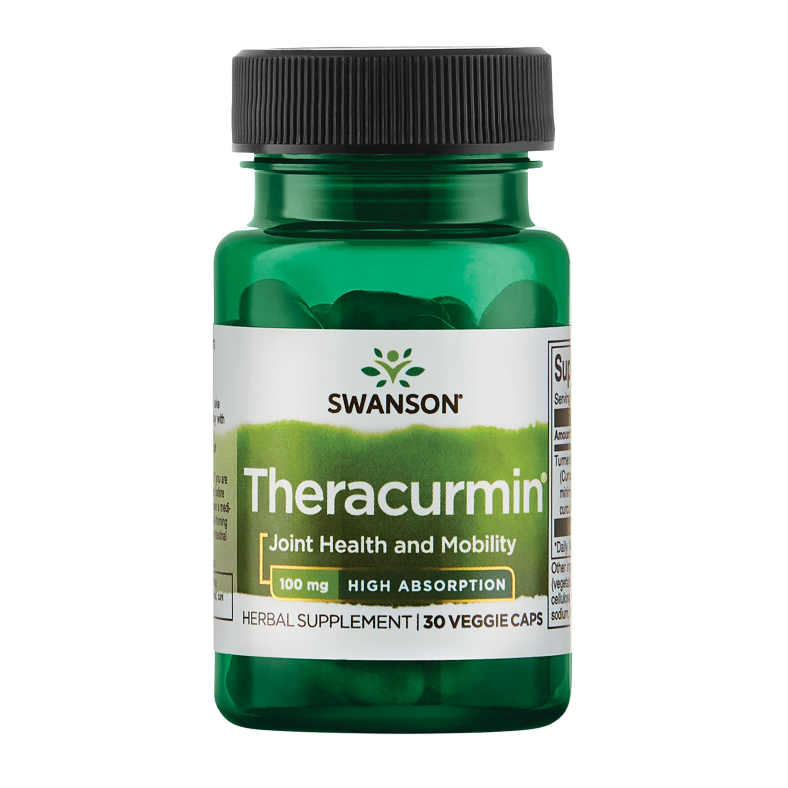 Swanson Theracurmin - Herbal Supplement Supporting Joint Health & Mobility - Formulated for High Absorption - (30 Capsules, 100mg Each)