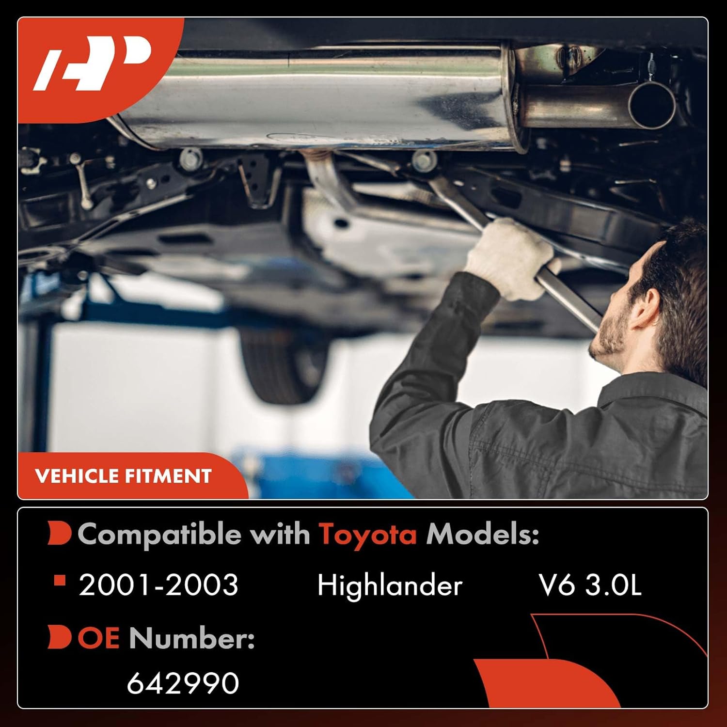 A-Premium Rear Catalytic Converter Kit Direct-Fit Compatible with Toyota Highlander 2001 2002 2003 3.0L, EPA Compliant