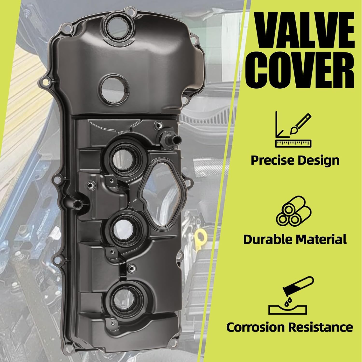 Aluminum Engine Valve Set Cover Left and Right Compatible with 2014-2019 Ford Explorer Flex Taurus Police Lincoln MKT MKS 3.5L