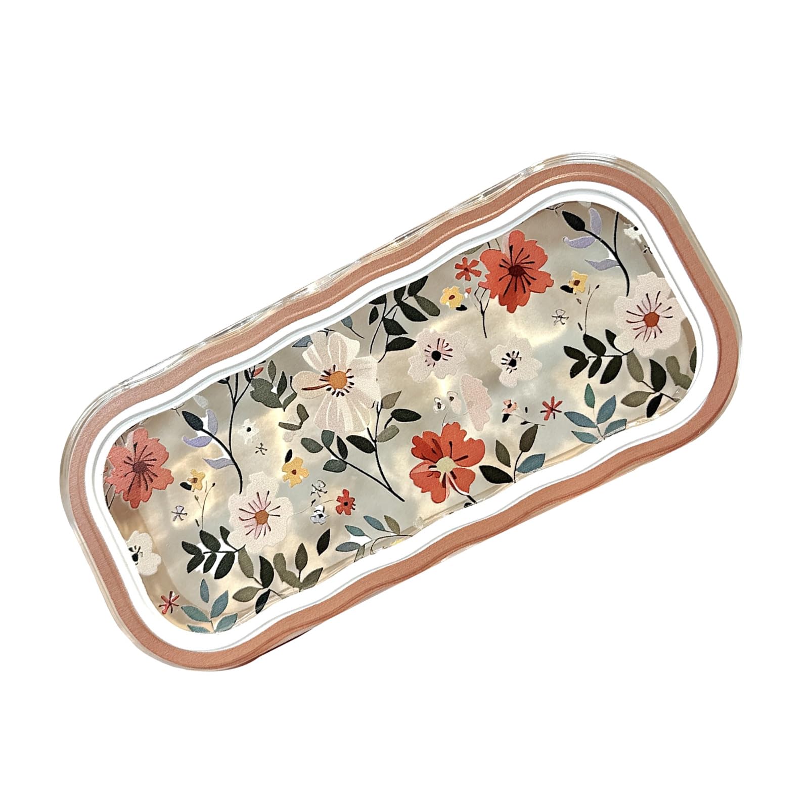 Greabuy Girls Flowers All Over The Eyeglass Shades Case Flower Bows Protective Pouches For Classroom Office Bedroom