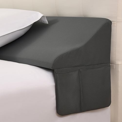 Vista 7 de Vekkia Almohada de cuña de cama Queen para espacio de cabecero, relleno de espacio de cama de 0 a 6 pulgadas con soporte de espuma firme y bolsillos