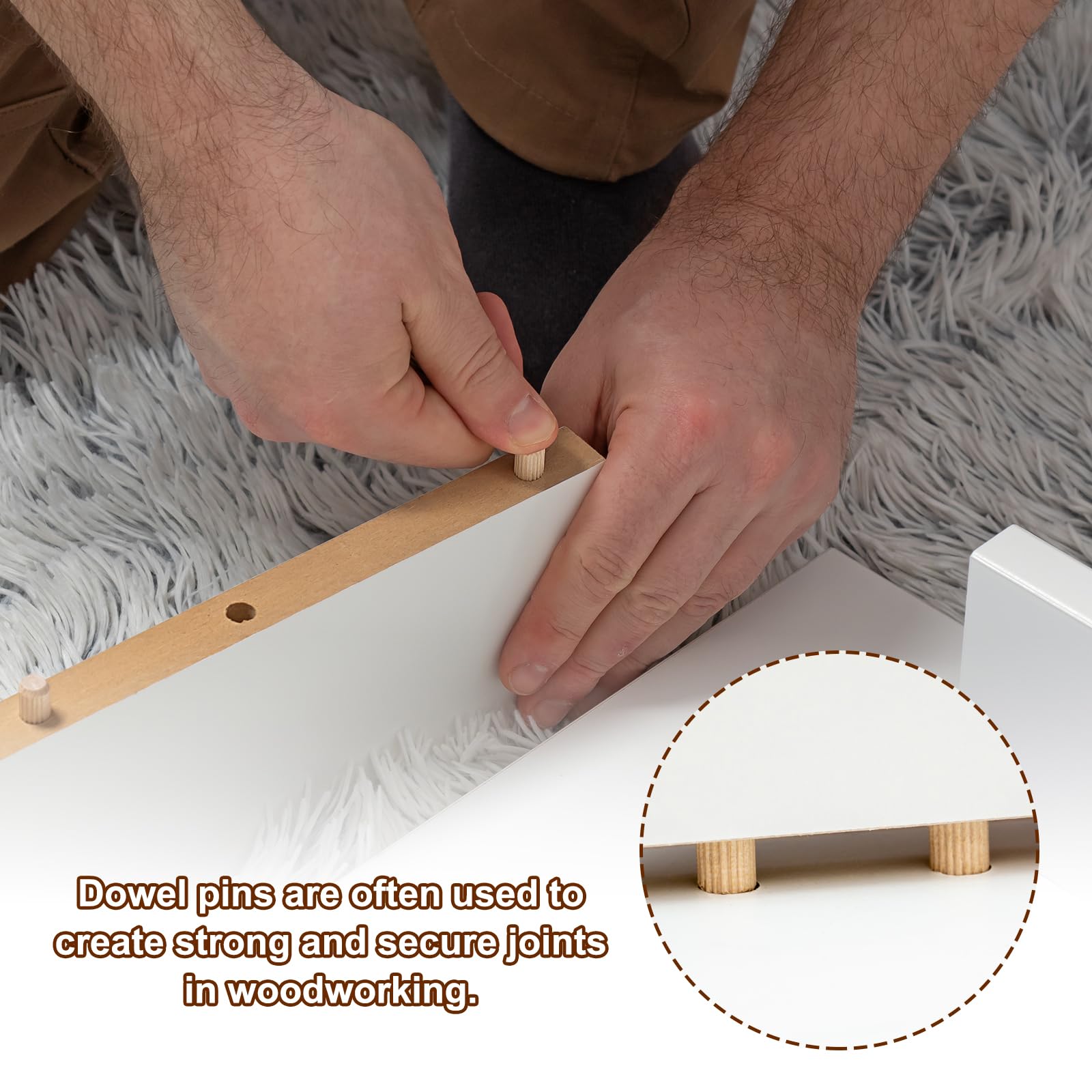 PATIKIL 1/4" x 1"(6 x 25mm) Wood Dowel Pins - Image 4