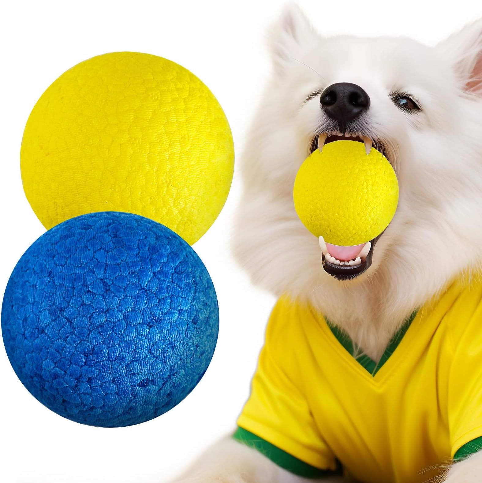 MSUP 2.5 Inch Dog Toy Ball Dog Tennis Ball for Aggressive Chewers, Durable Chew Toy