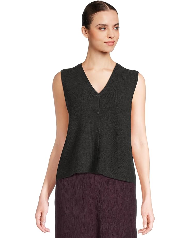 Eileen Fisher Merino V-neck Vest - Main View
