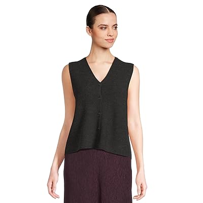 Eileen Fisher Merino V neck Vest Women