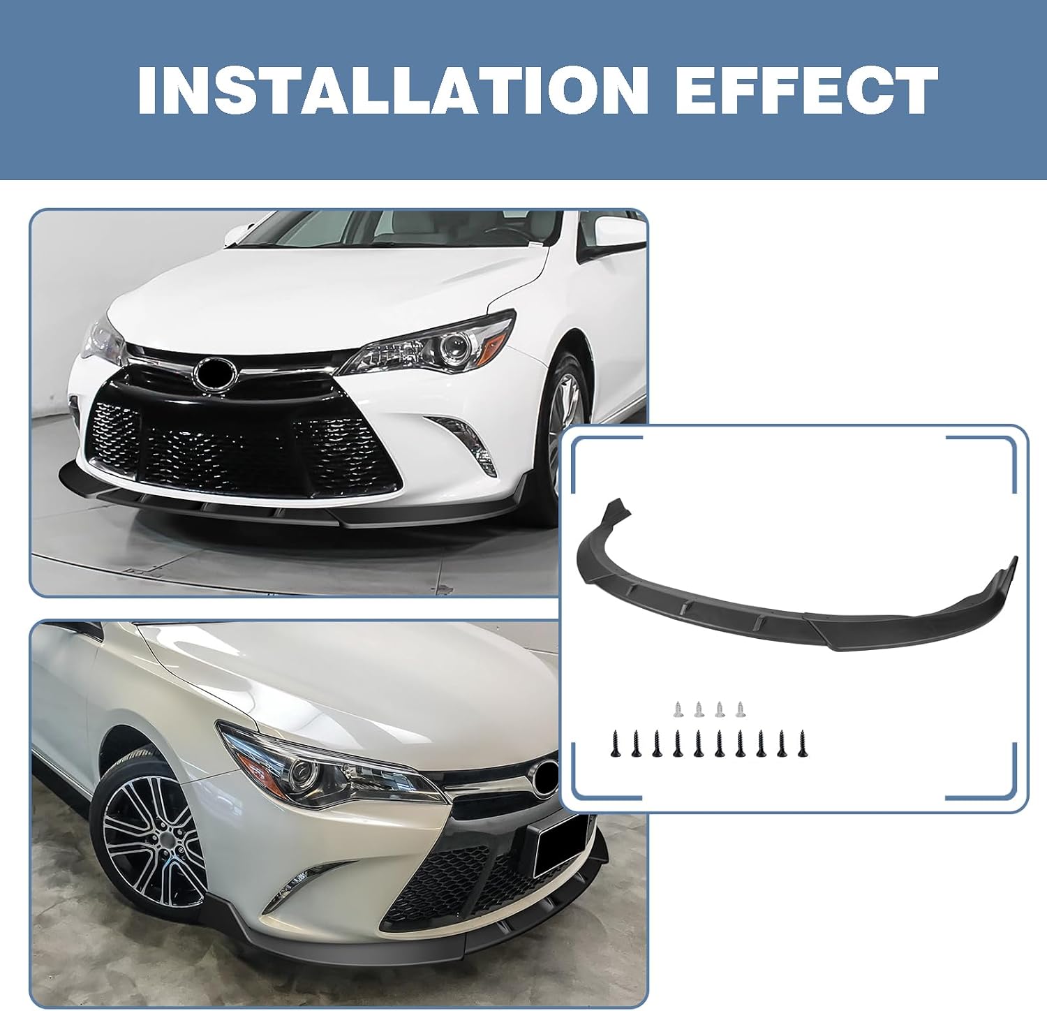 Front Bumper Lip fit for Toyota Camry Sedan 2015-2017 Matte Black