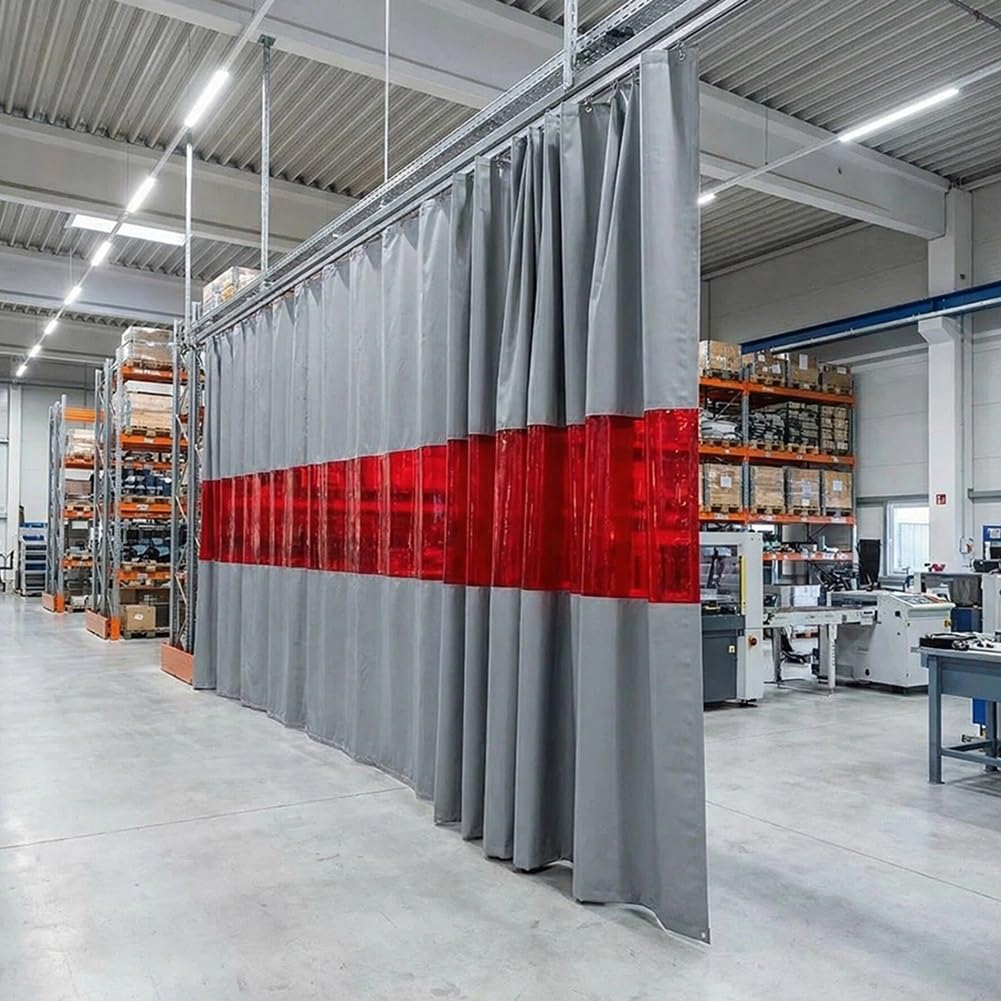 Schweißschutzvorhänge, industrieller Trennvorhang, feuerhemmende Barrieren für Werkstatt, silikonbeschichtet und Fiberglas