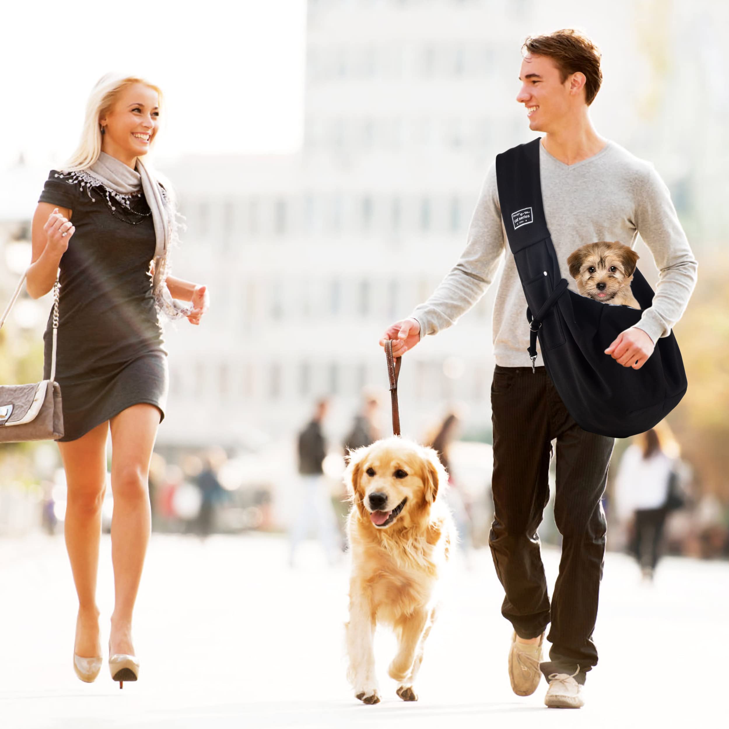 Tragetücher Hunde Kleine Katze Haustiere Schultertasche Hunde Frei Reisetasche mit Fronttasche Pet Bag für Spaziergang Draussen, Hundetragebeutel bis 5kg