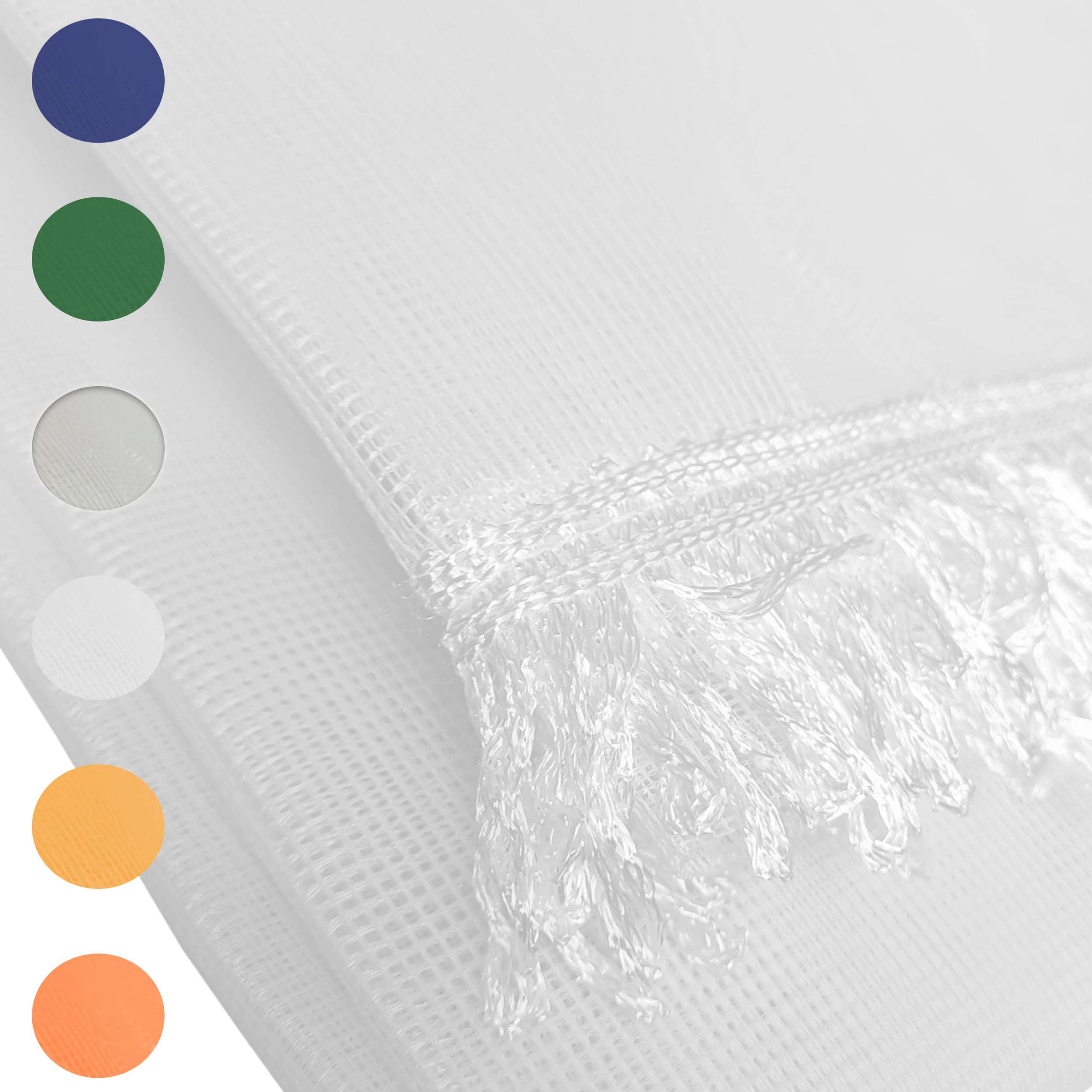 Home Tresor - Tenda Zanzariera per Porta e Finestra con Anelli e Frange Retina da Esterno, 100% Poliestere, cm. 150x250 Tinta Unita (Bianco)