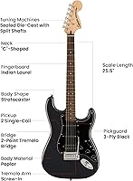 Vista 139 de Fender Squier Affinity Stratocaster - Paquete azul Lake Placid con amplificador Frontman 10G, estuche, afinador, cable de instrumento, correa, púas